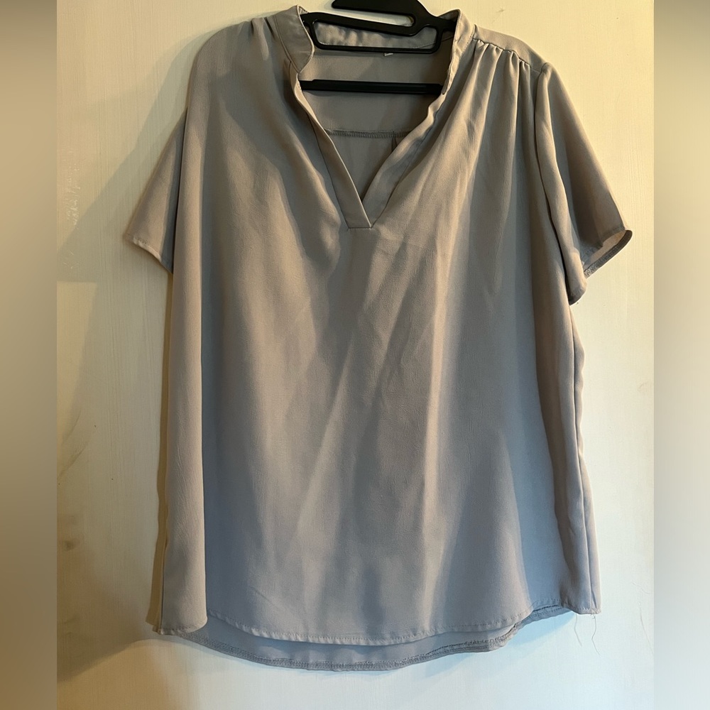 Dusty Blue collared blouse